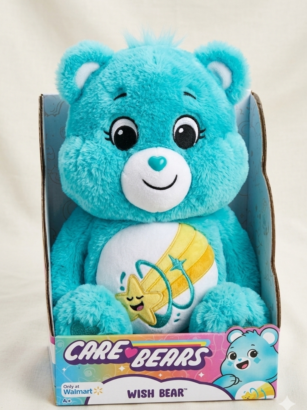 Care Bears Wish Bear Plush - Turquoise Blue with Yellow Accent